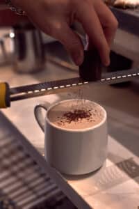 A latte from Retrograde Coffee Shop in Nashville, TN.