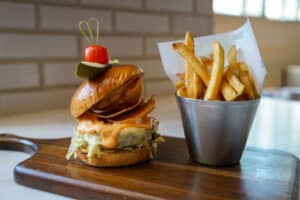 Stompin’ Grounds Restaurant Nashville Burger and Fries