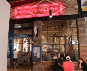 Entrance to Mojo's Tacos, a restaurant inside The Factory at Franklin in downtown Franklin, Tennessee.