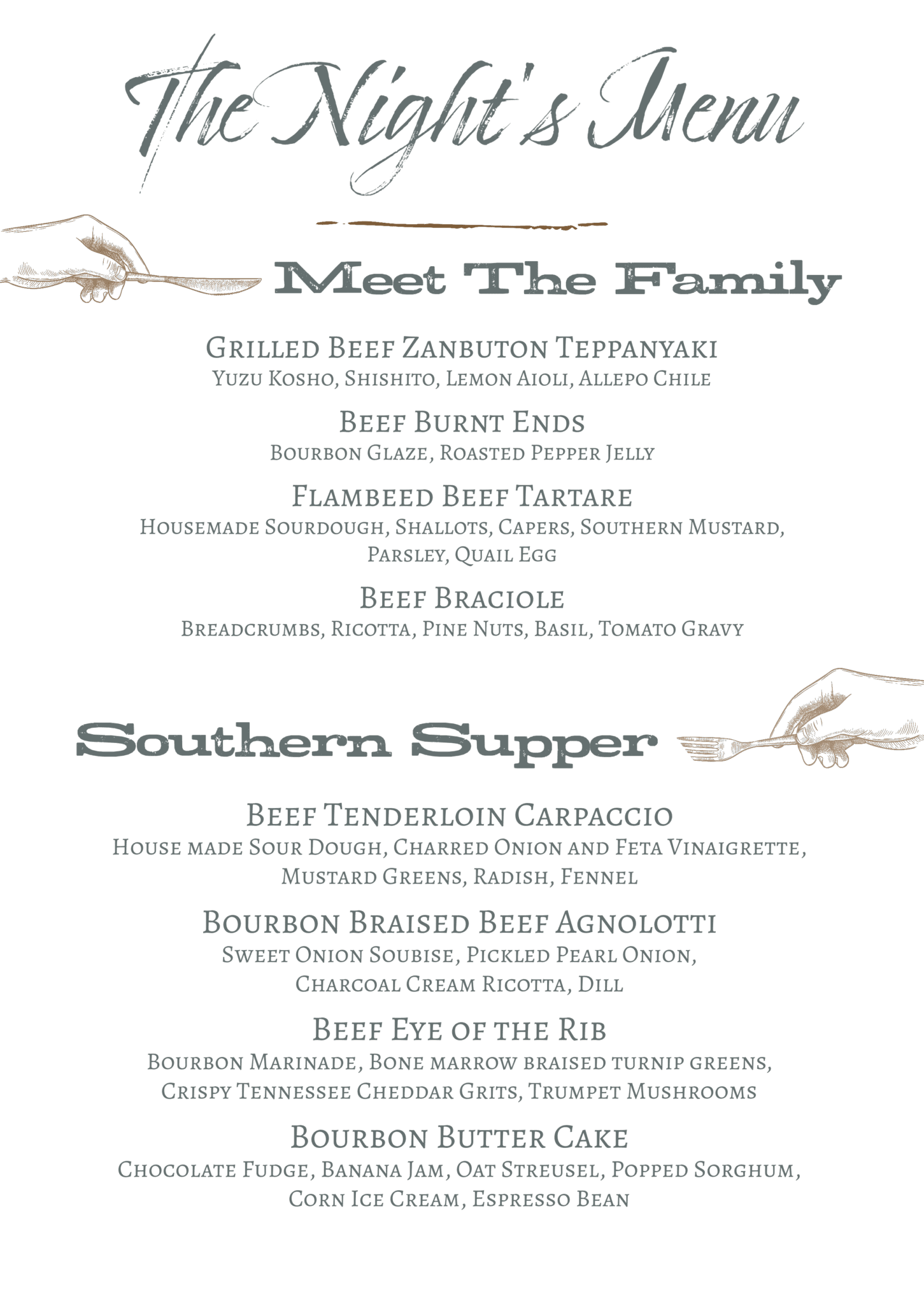 Southern Supper (Harpeth Dinner Series) Downtown Franklin