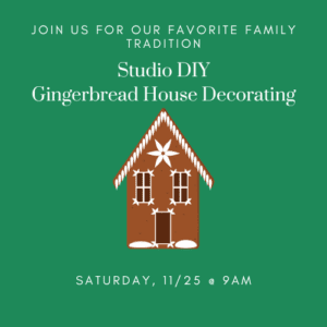 Sweet Studio DIY- Gingerbread House Decorating in Franklin, TN.
