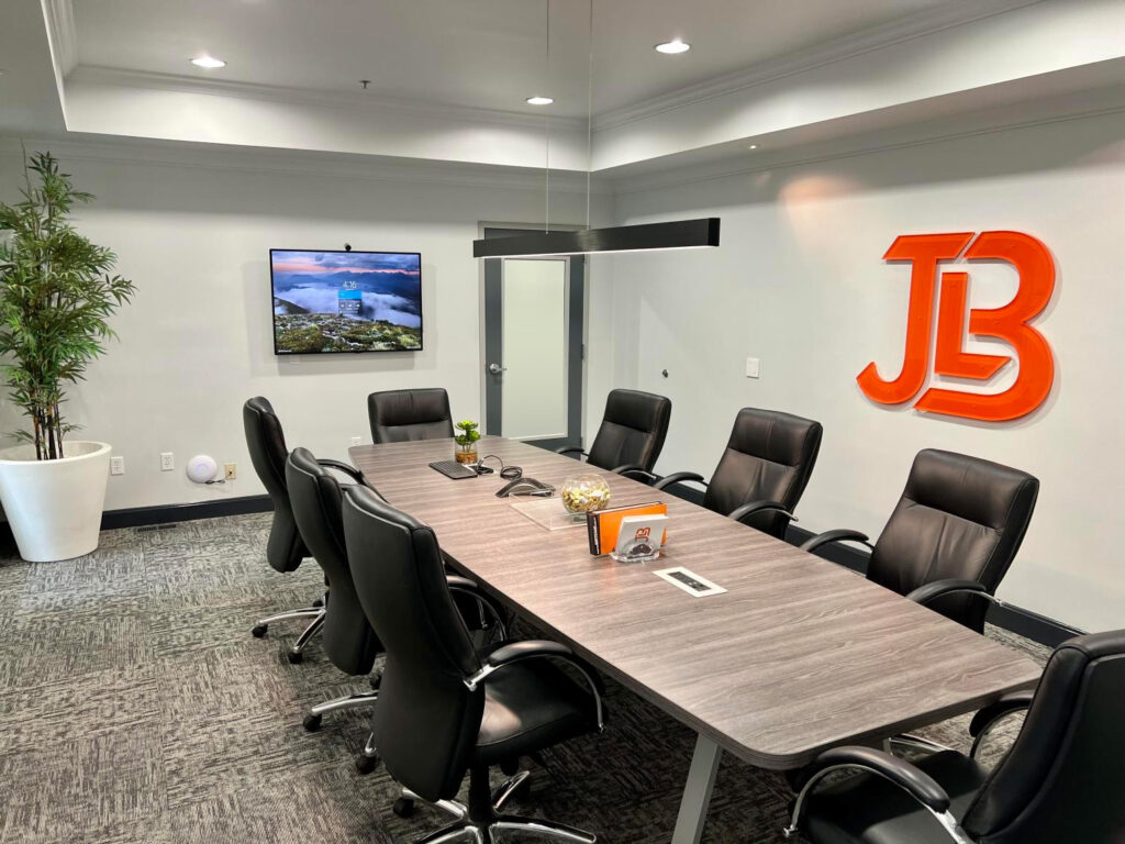 JLB Web Design + Marketing conference room one.