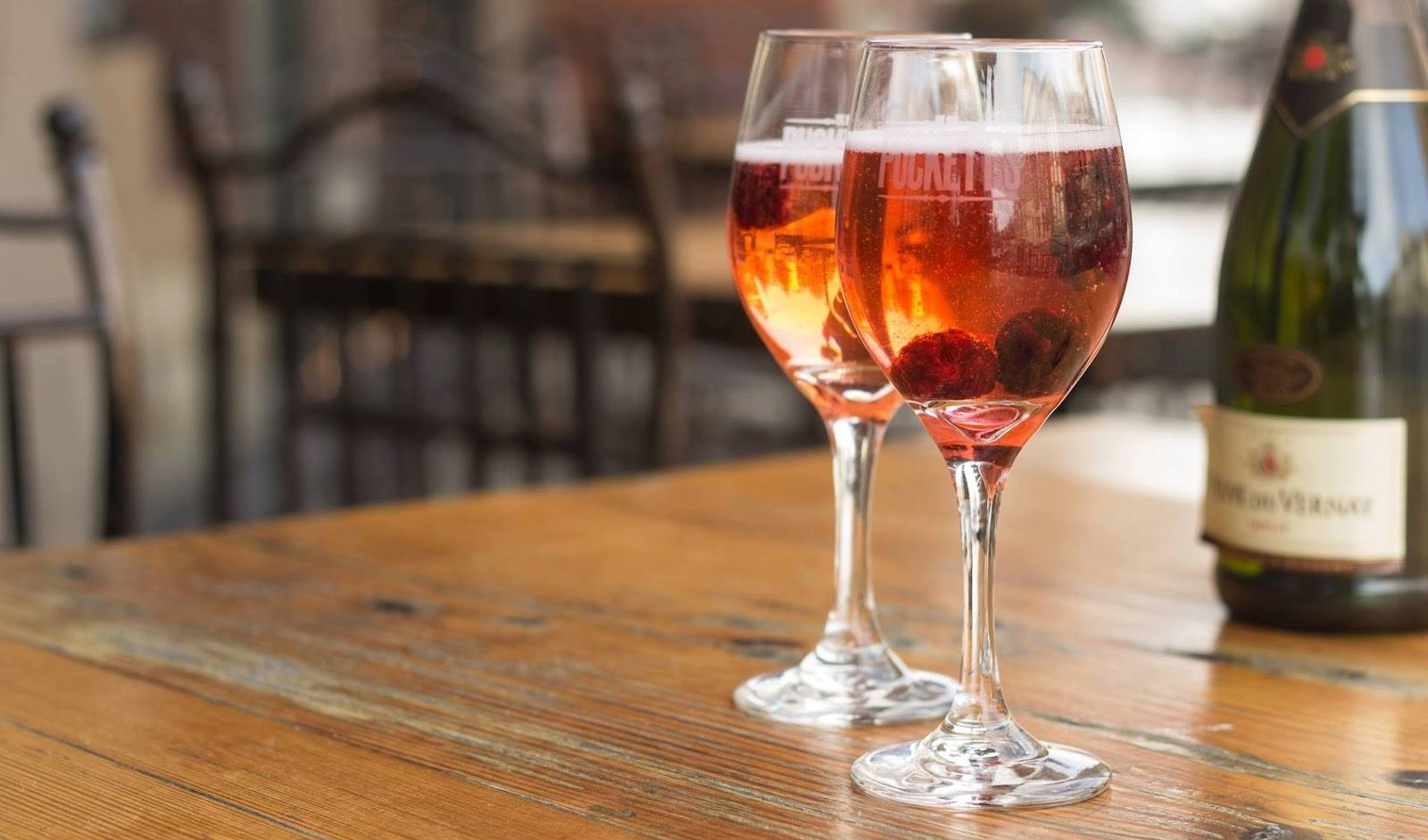 Puckett's downtown Franklin, wine glasses for Valentine’s Day event.