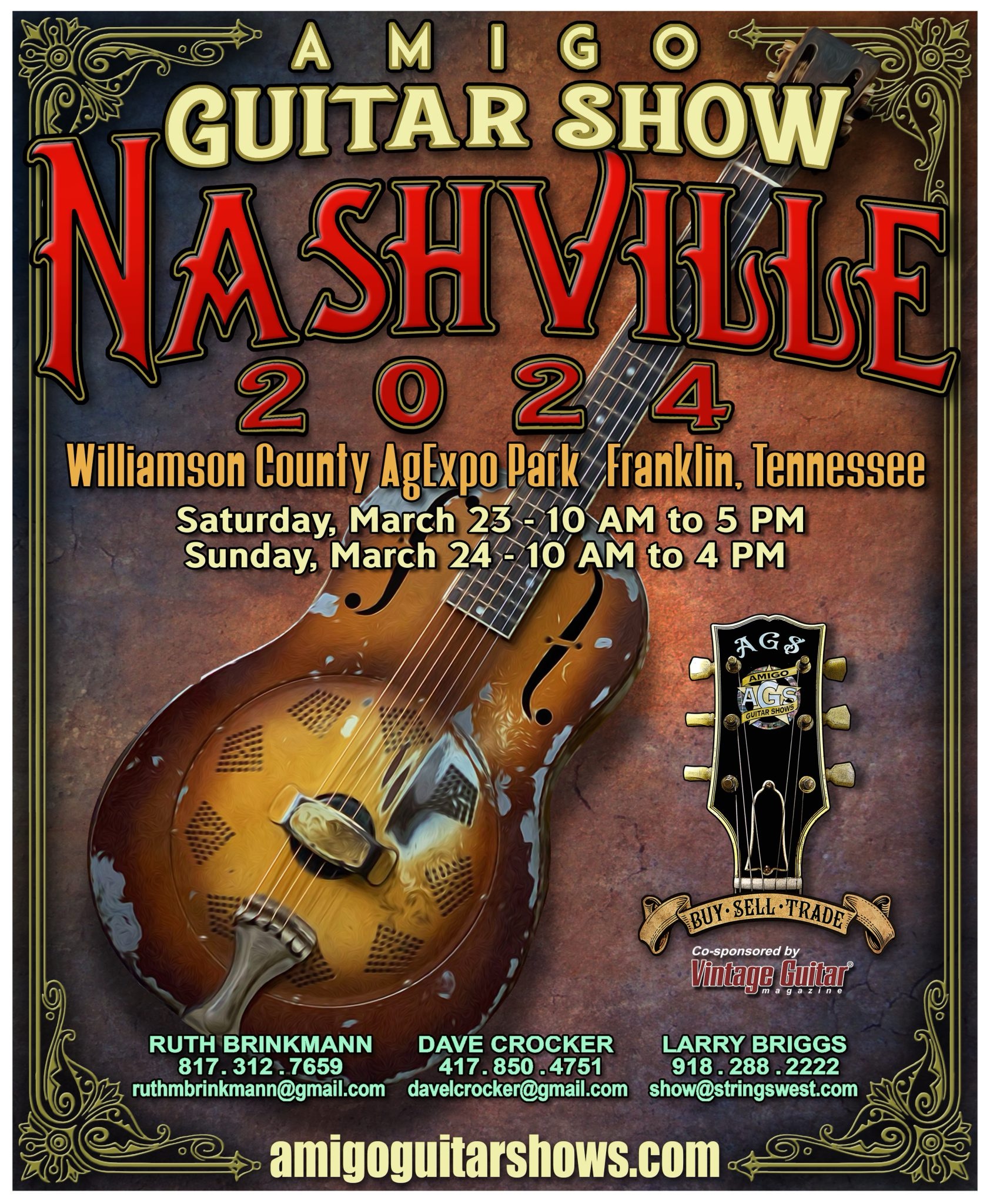 Amigo Guitar Show Nashville 2024_Franklin, TN Williamson County AG Expo Park.