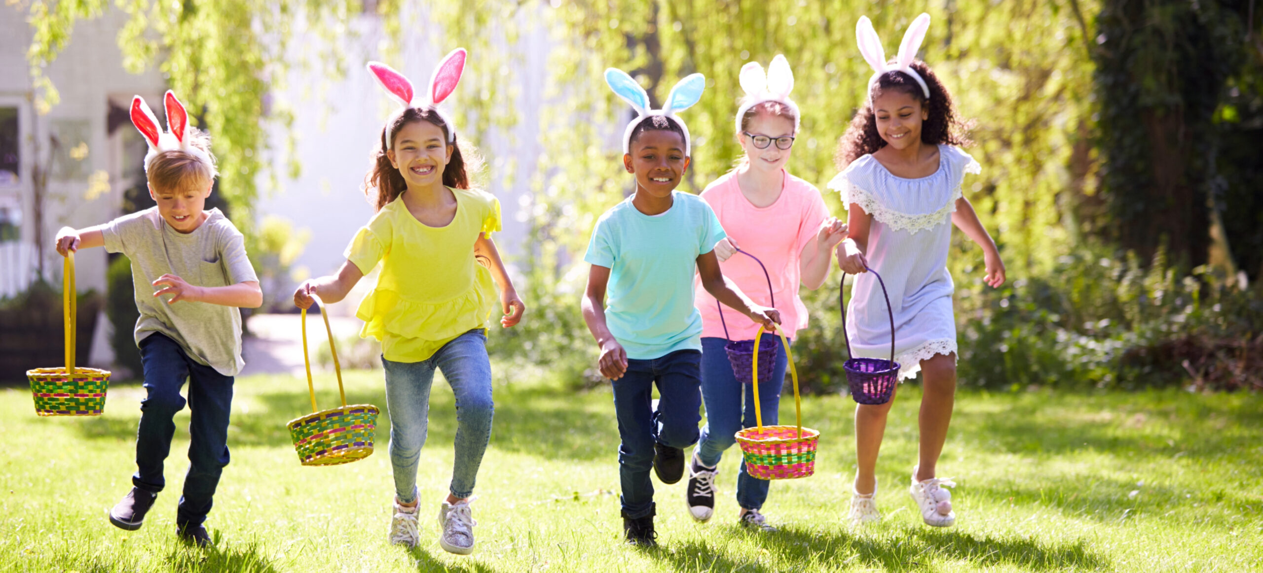 Children enjoying an Easter egg hunt in Franklin, Tennessee.