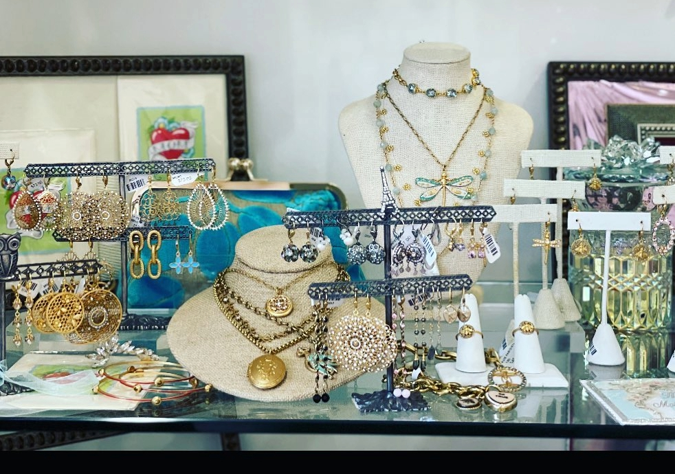 Denise Carolyn Boutique jewerly displayed on a table