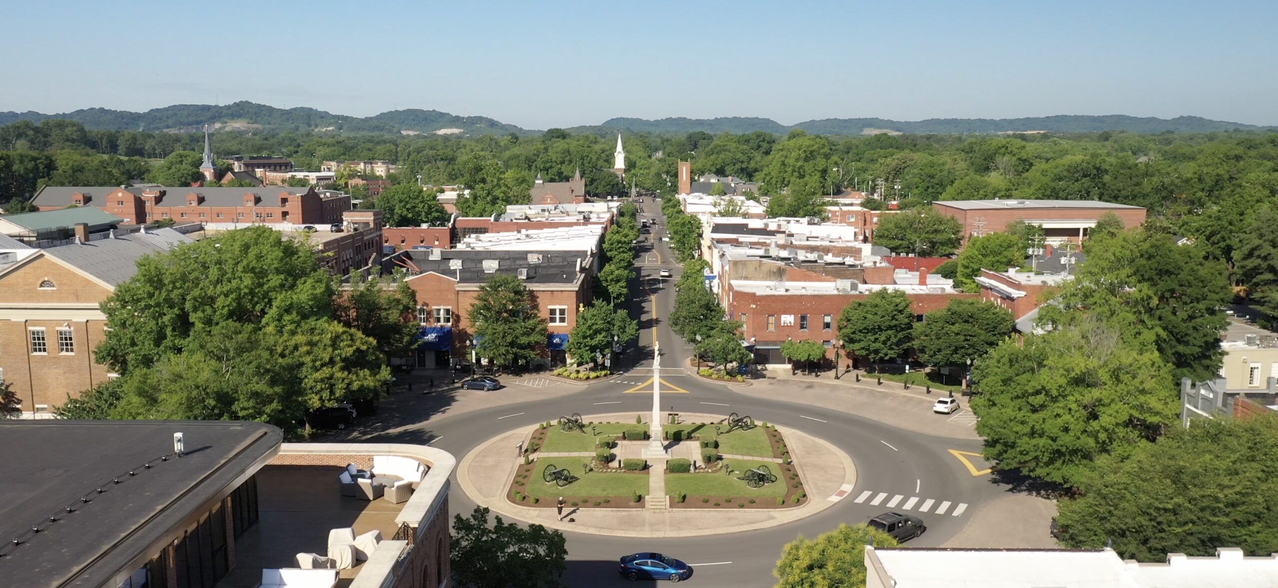 Downtown Franklin TN Arial View - FranklinIs