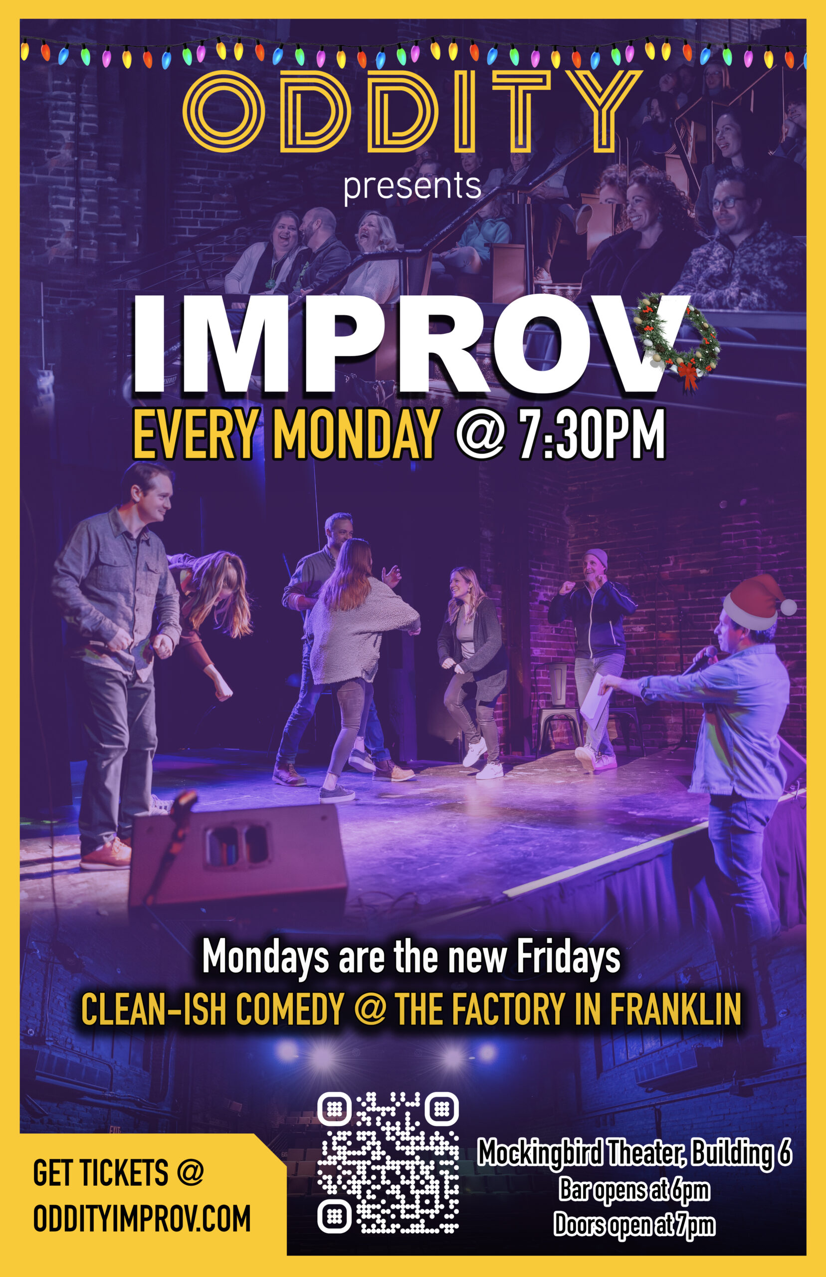 Oddity Improv Monday Night Shows in downtown Franklin, TN., Comedy Shows at Th Factory at Franklin.