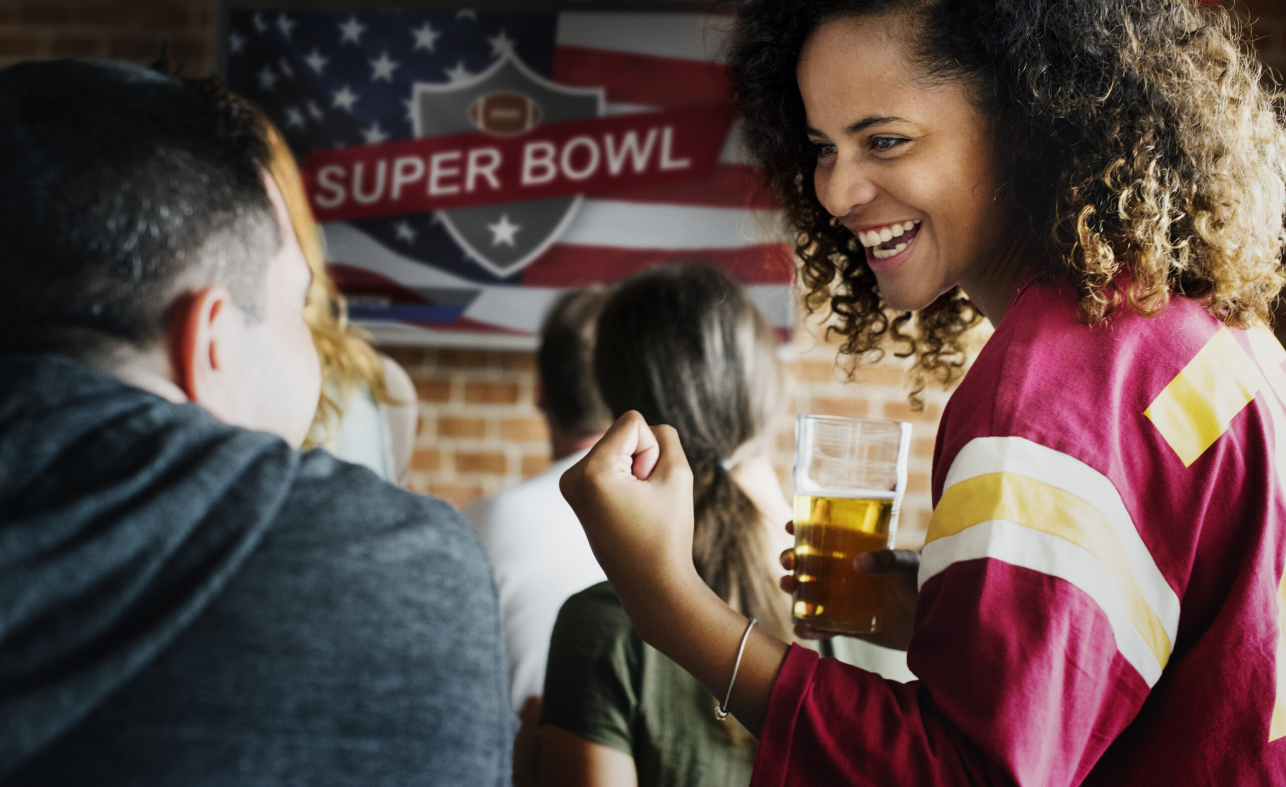 Super bowl watch party at a Franklin, Tennessee sports bar.