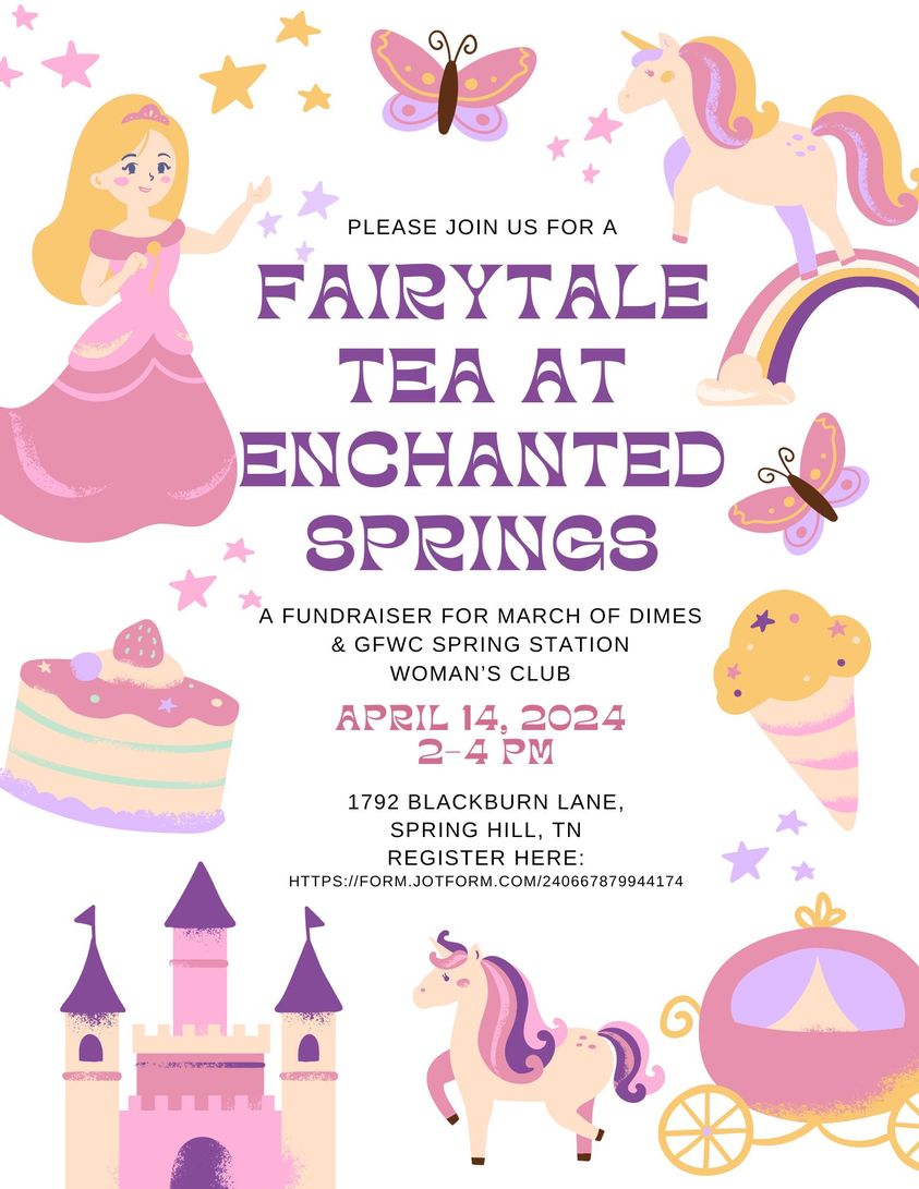 Fairytale Tea at Enchanted Springs Spring Hill TN