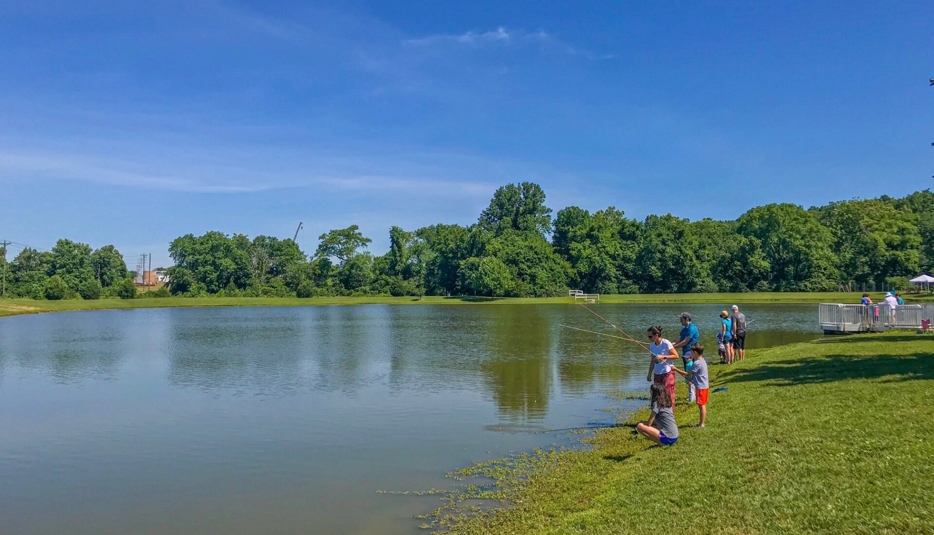 Pond fishing in Franklin, Tennessee at Harlinsdale Farm_City of Franklin Parks event, Fishing on the Farm.