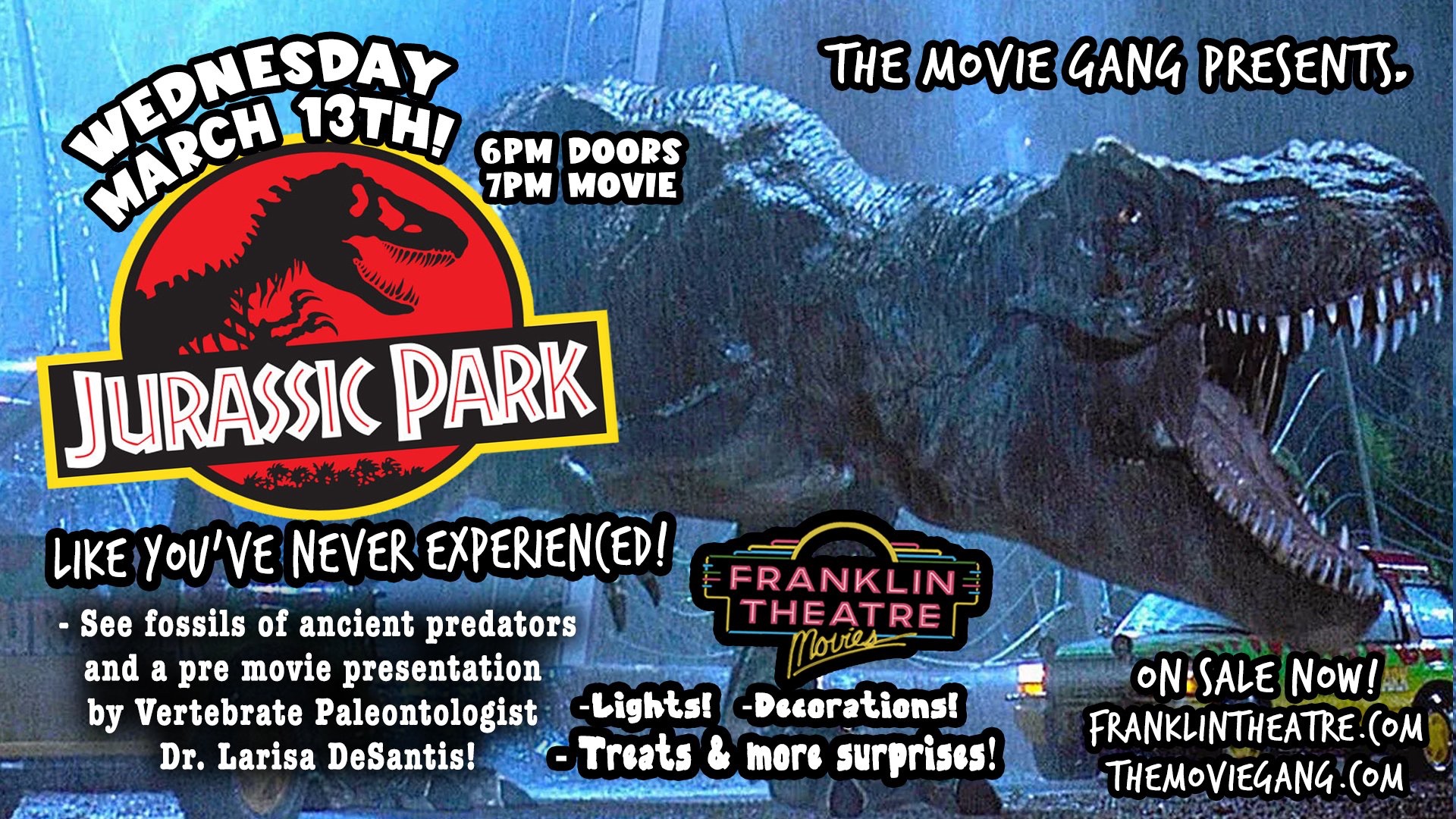 The Movie Gang Presents Jurassic Park Franklin Theatre
