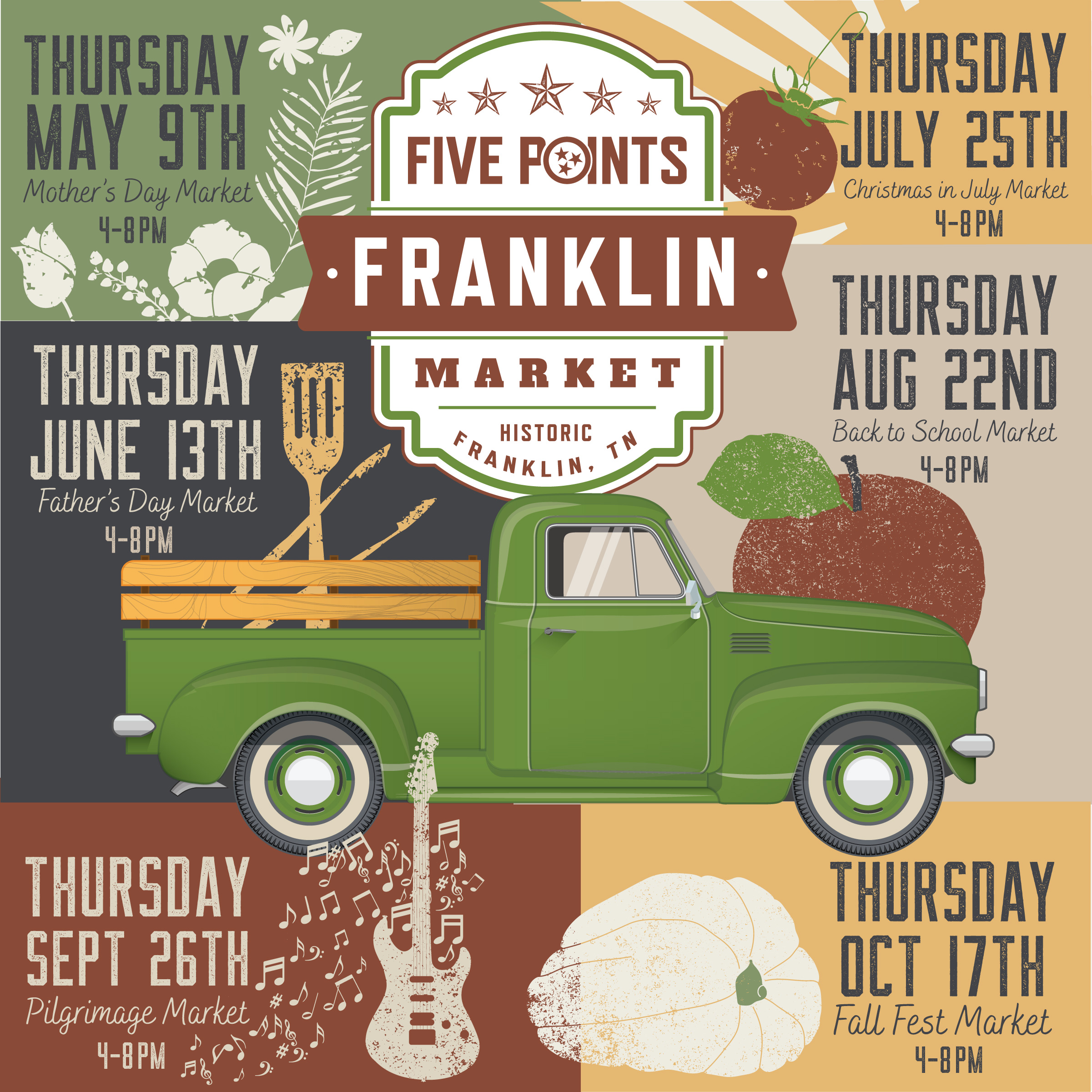2024 Five Points Franklin Markets in Downtown Franklin Tenn.