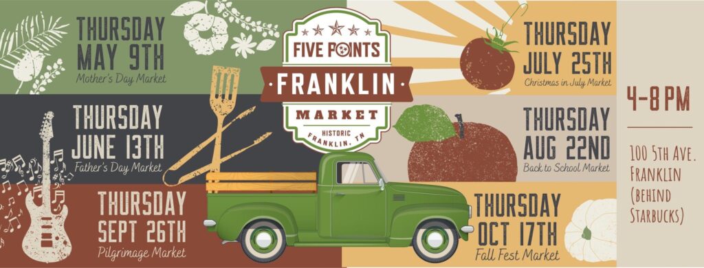 Five Points Franklin Market Downtown Franklin, TN.