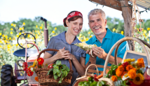 Couple at farmers market in franklin TN