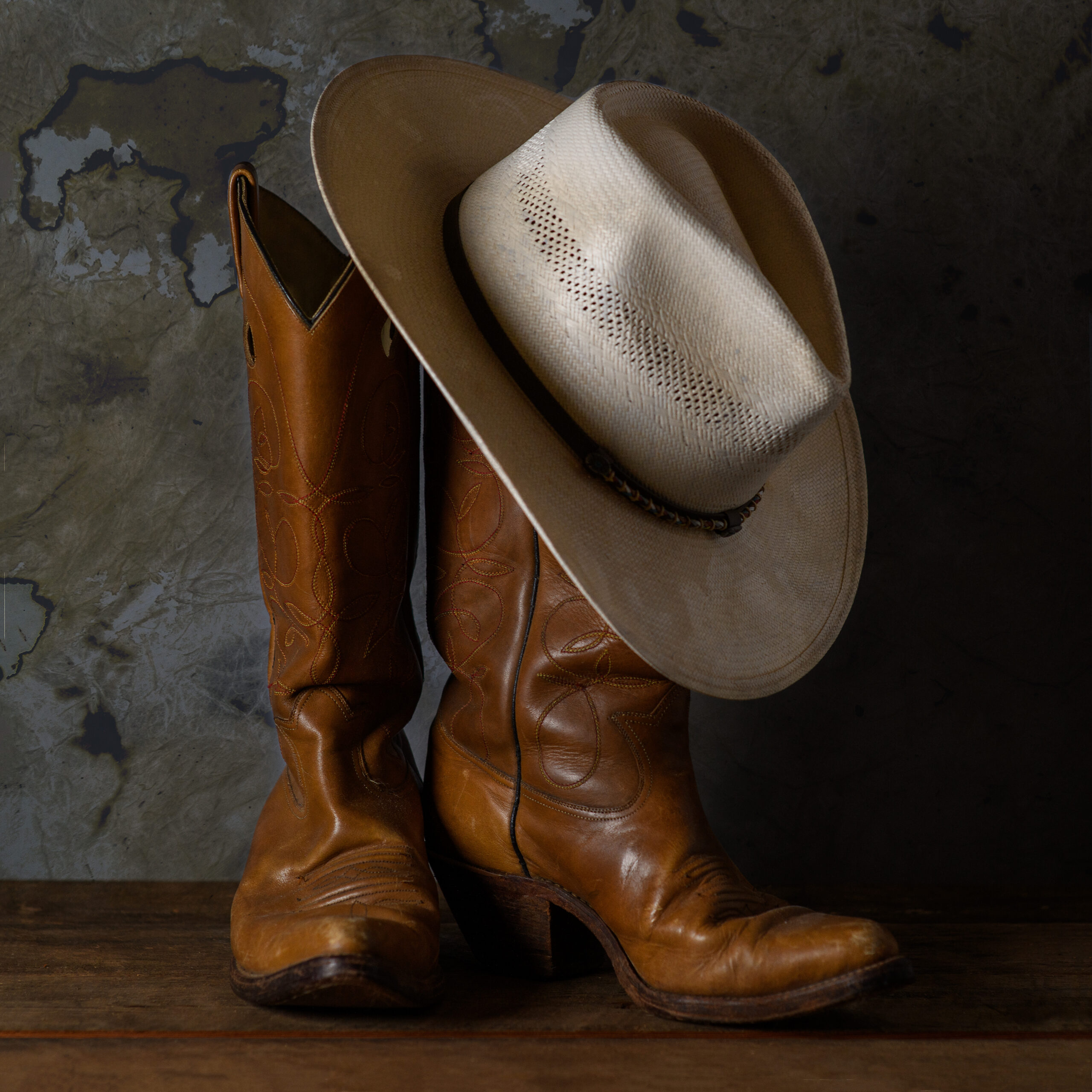 Line Dancing Classes at the Brentwood Library, Cowboy Hat and Boots.