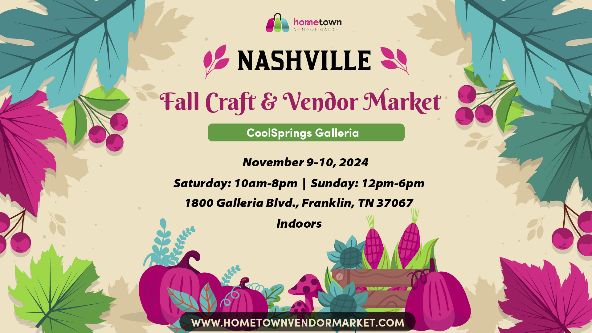 Nashville Fall Craft & Vendor Market 2024 Franklin, TN.