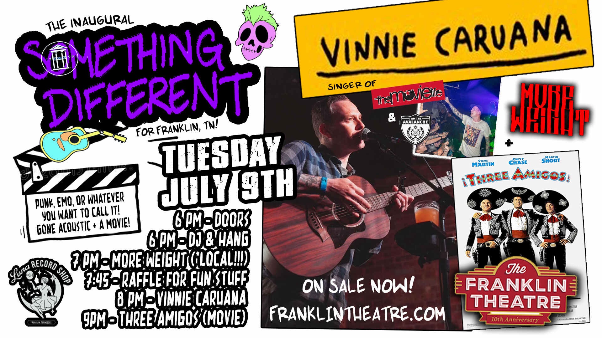 New Series- Something Different Vinnie Caruana of The Movielife & Three Amigos, The Franklin Theatre.