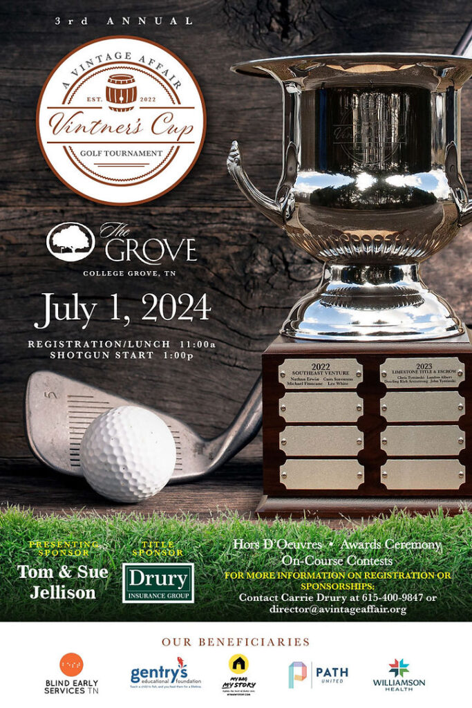 3rd Annual Vintner's Cup Charity Golf Tournament College Grove, TN.