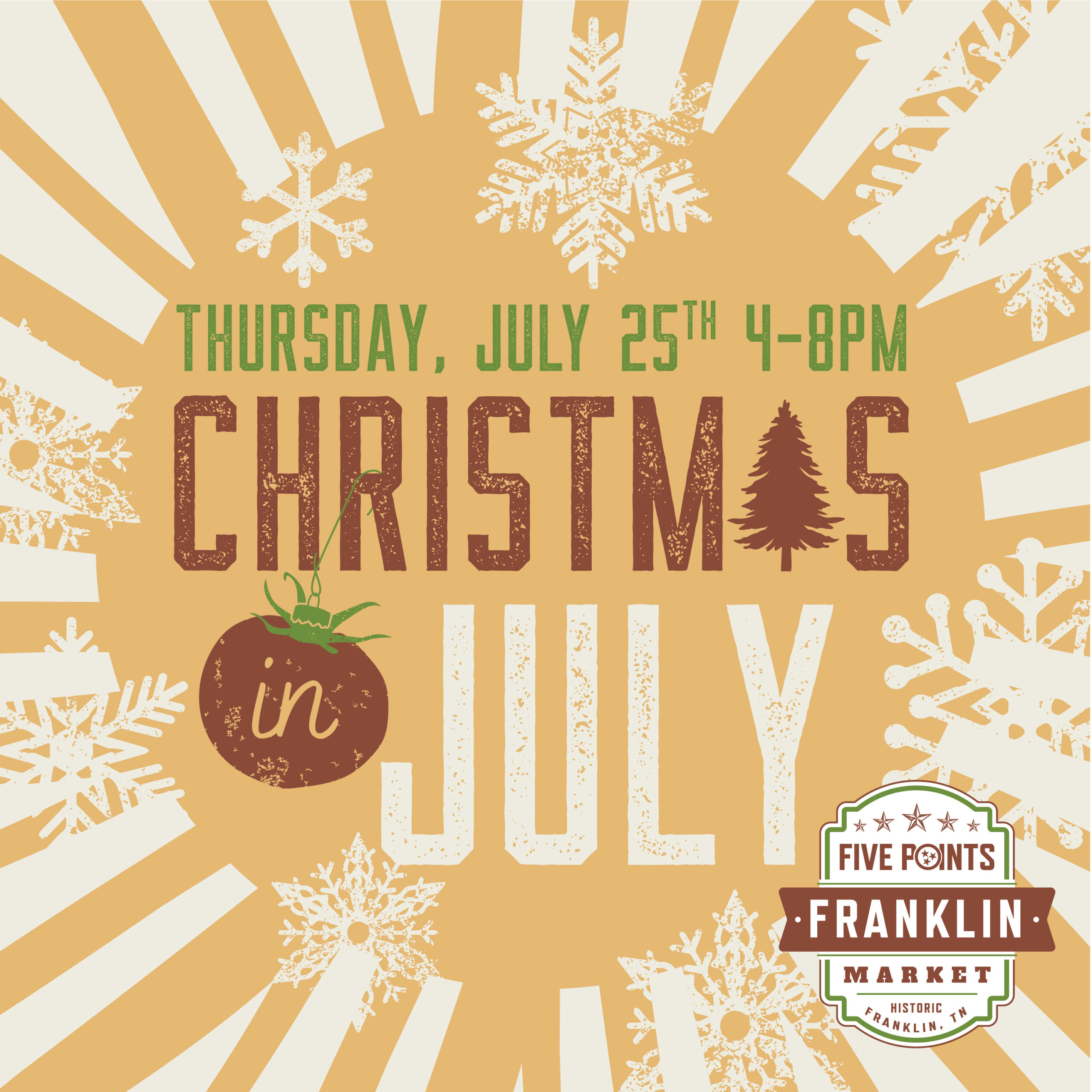 Christmas in July – Five Points Franklin Market Downtown Franklin.