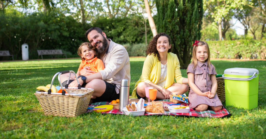 A happy family having a picnic in Franklin, Tennessee.