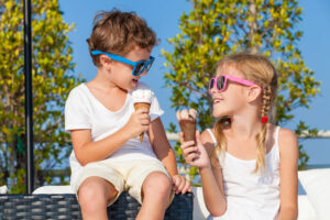 Kids eating ice cream cones in Franklin, Tenn.