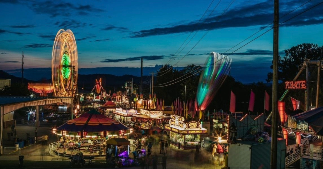 Williamson County Fair at night