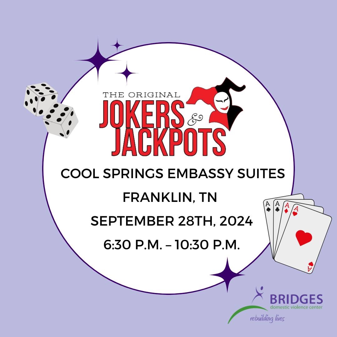 Jokers & Jackpots Gala in Franklin, Tenn. 2024 at Embassy Suites Cool Springs_Bridges Domestic Violence Center.