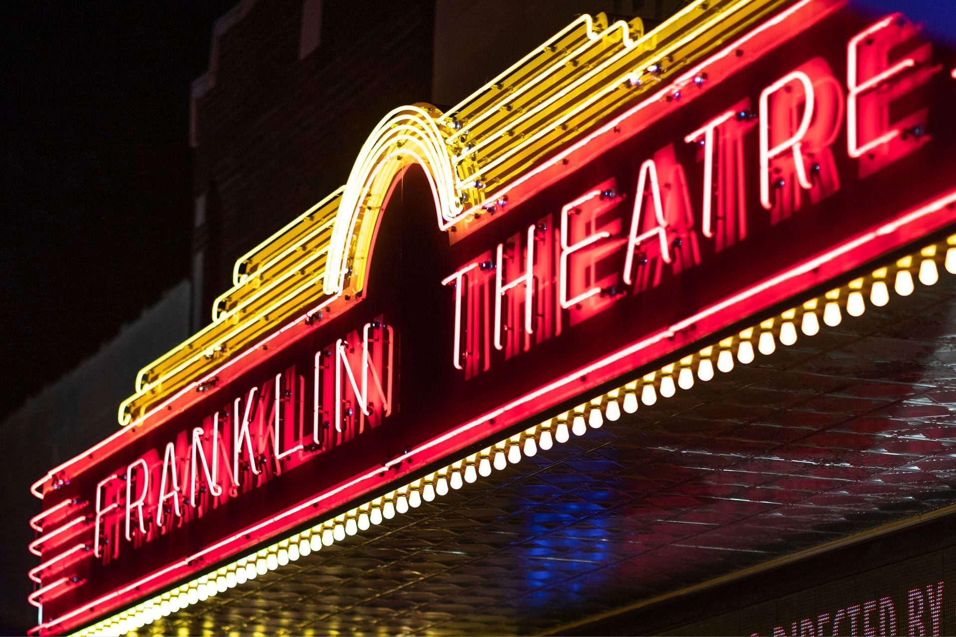 The Franklin Theatre in downtown Franklin, Tennessee, Marquee.