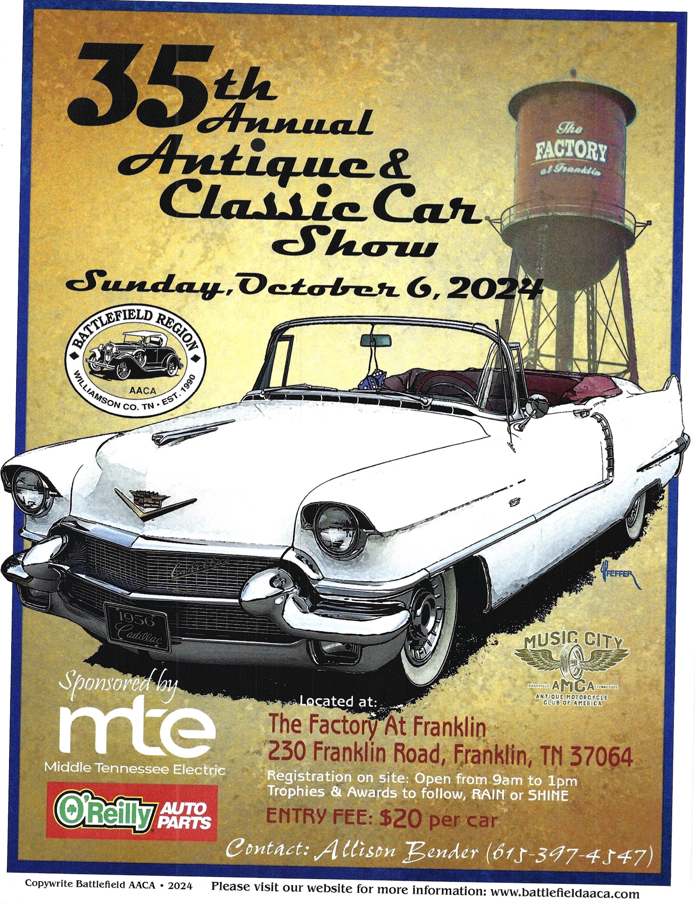 35th Annual Battlefield Region AACA Antique & Classic Car Show in Franklin, TN.