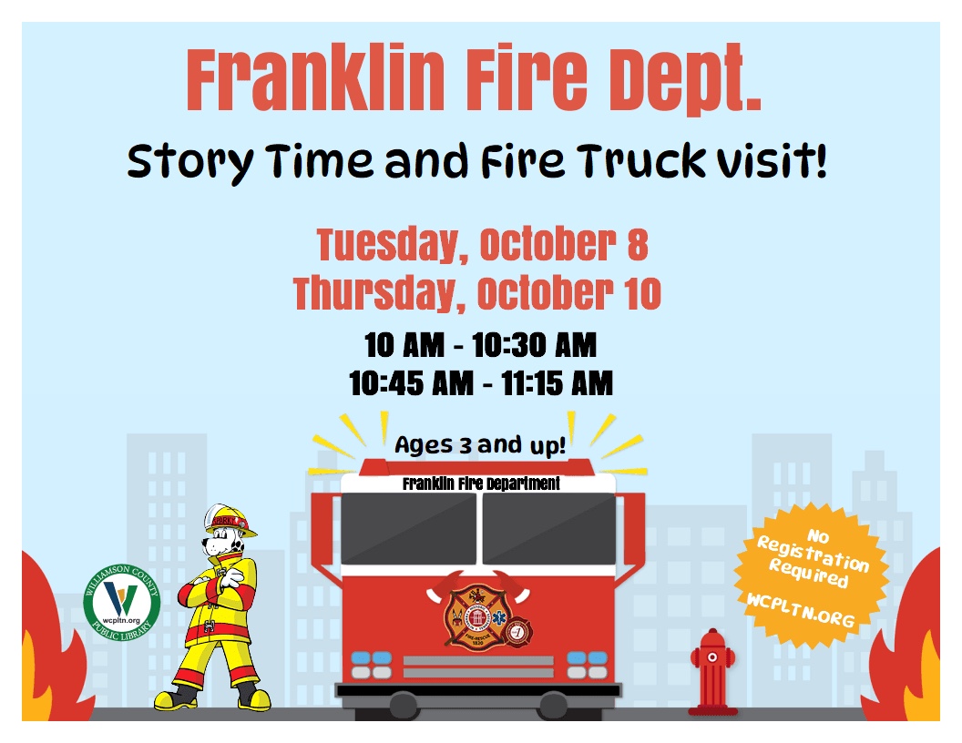 Franklin Fire Department Story Time & Fire Truck Visit Franklin, Tenn.