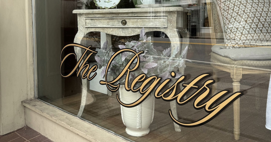 The Registry in Franklin, TN, storefront with items for sale.