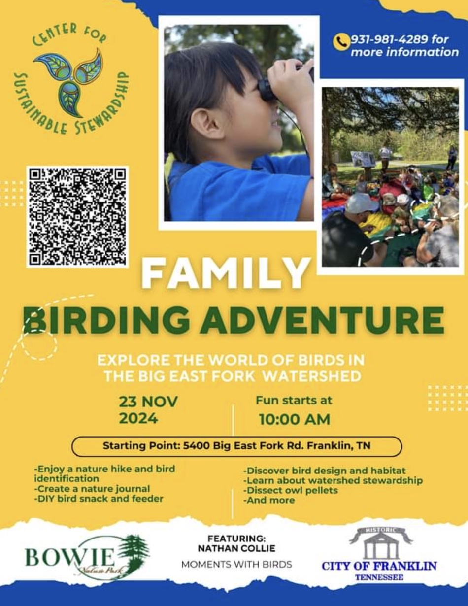 Family-Friendly Birding Adventure at Big East Fork Franklin, TN