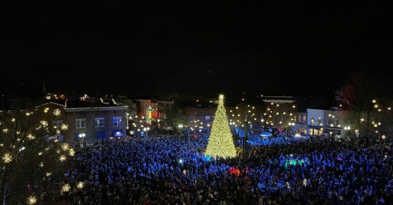 Franklin Christmas Tree Lighting on the Square in downtown Franklin, Tennessee.