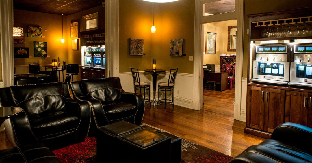 JJ's Wine Bar in downtown Franklin, TN nightlife optons include wines and cocktails at the bar or in historic rooms, music playing throughout, small plates, and more.