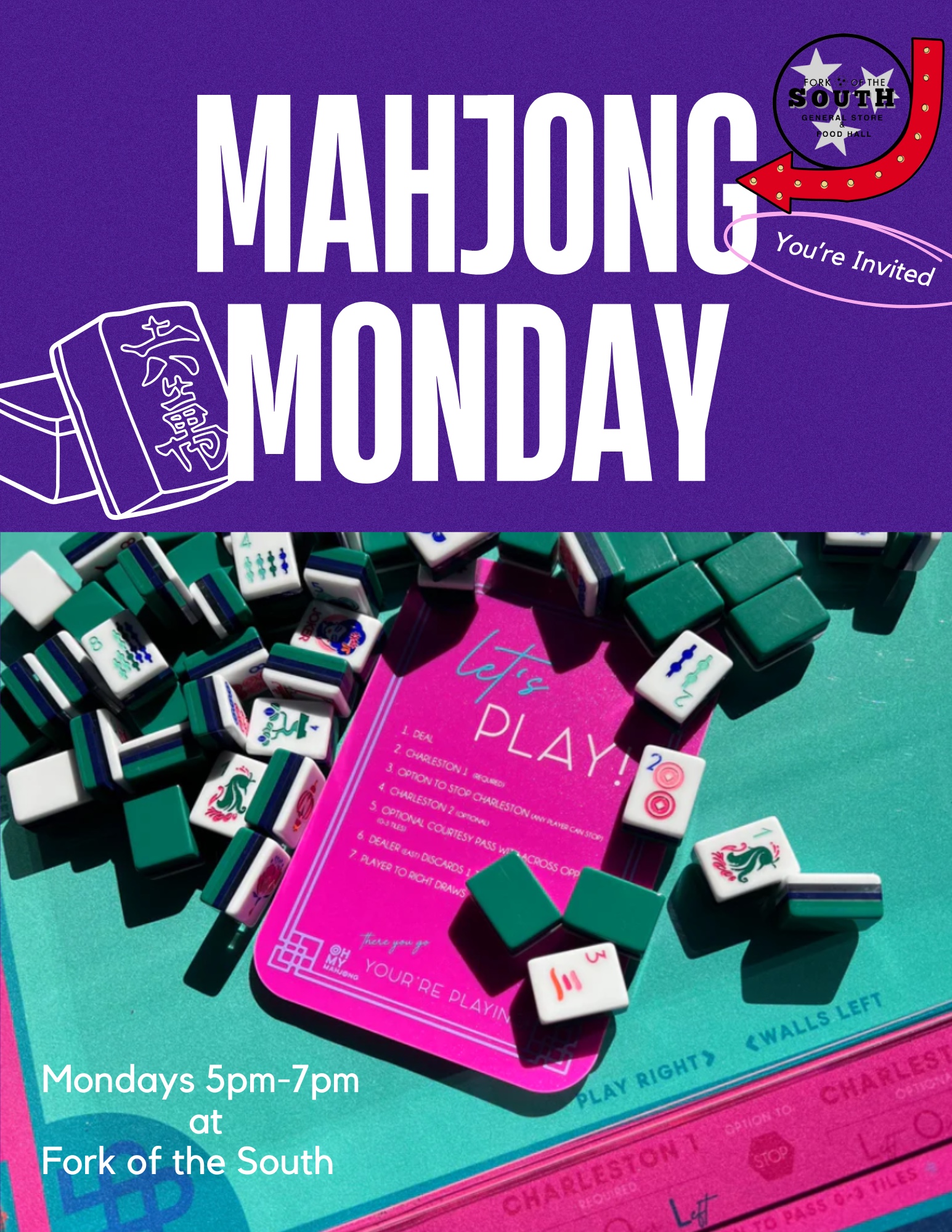 Mahjong Monday at Fork of the South in The Factory.