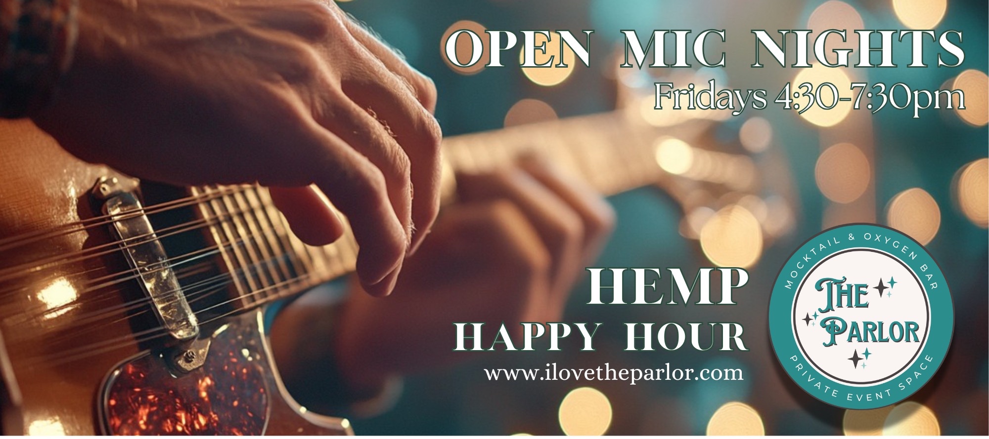 Open Mic Night with Hemp Happy Hour in Franklin, TN at The Parlor at Bubble Joy.