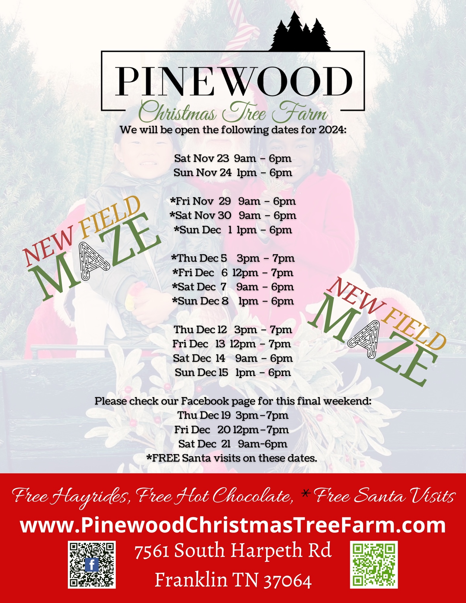 Pinewood Christmas Tree Farm Franklin, TN Events 2024