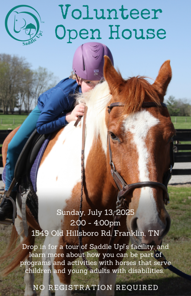 Saddle Up! Prospective Volunteer Open House July 2025.