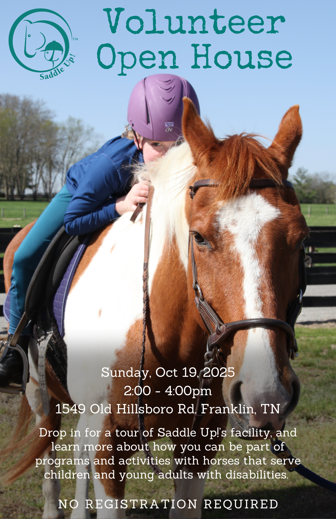 Saddle Up! Prospective Volunteer Open House Oct 2025