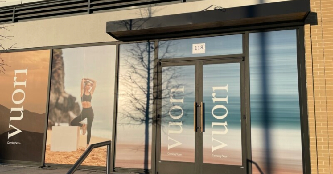 Vuori in Franklin, TN, storefront for the activewear brand that offers athletic and leisure clothing, apparel, accessories, shoes and more.