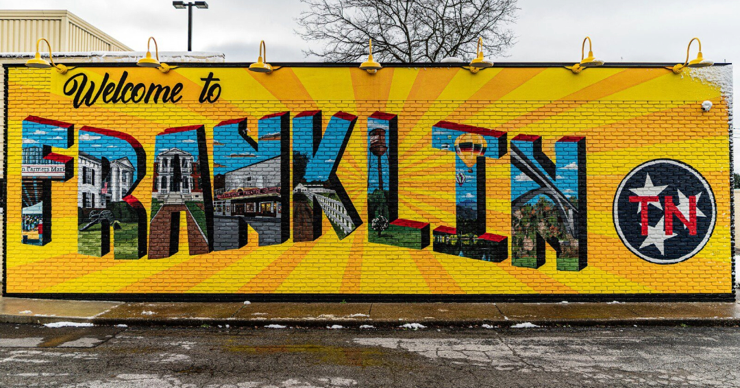 Welcome to Franklin, TN Mural, a great photo opportunity!