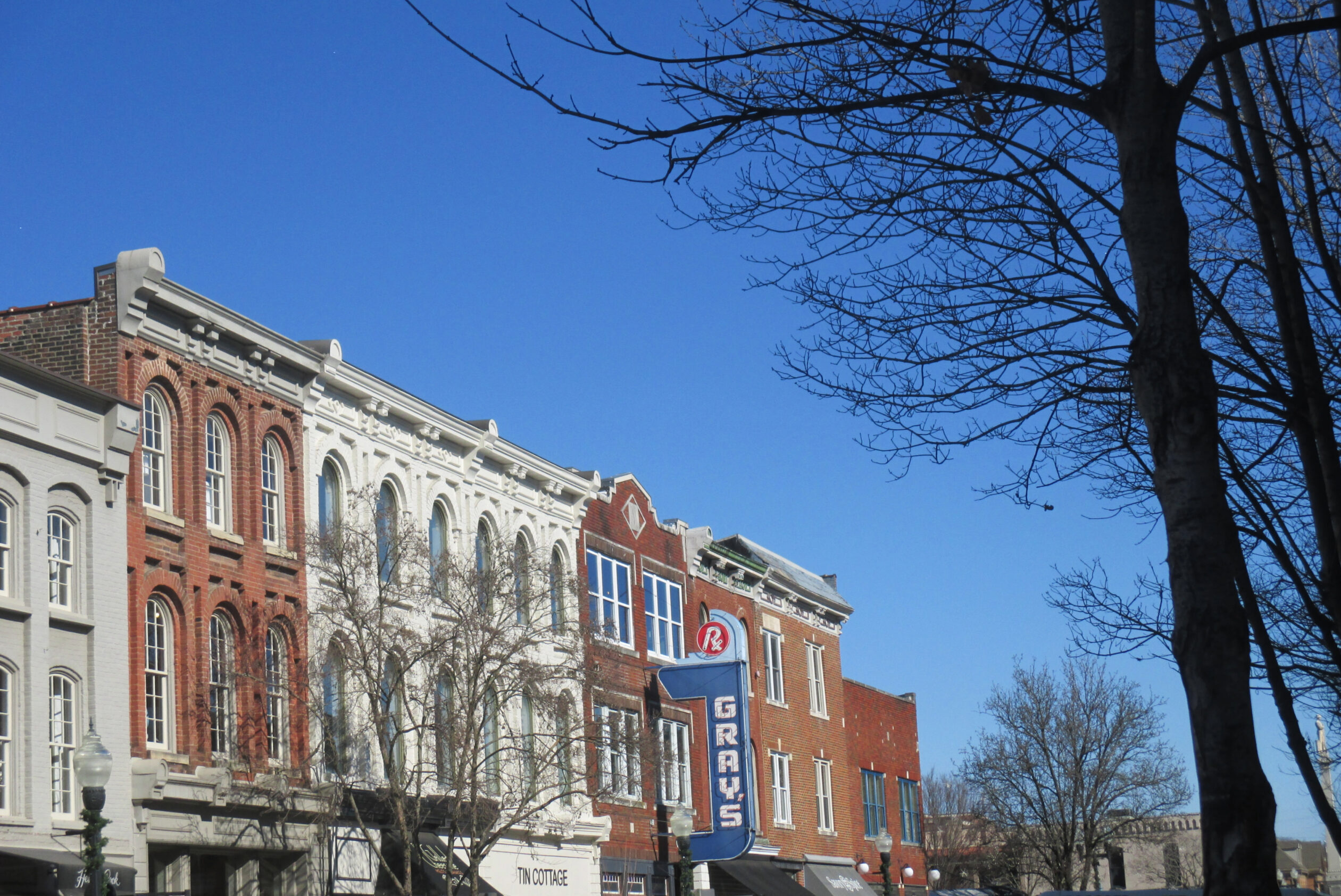 Downtown Franklin Historic District on a Sunny Day