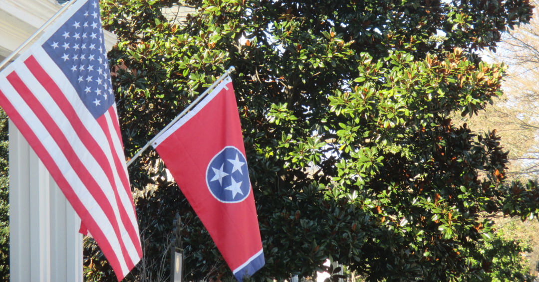 American and Tennessee Flags, Franklin, TN