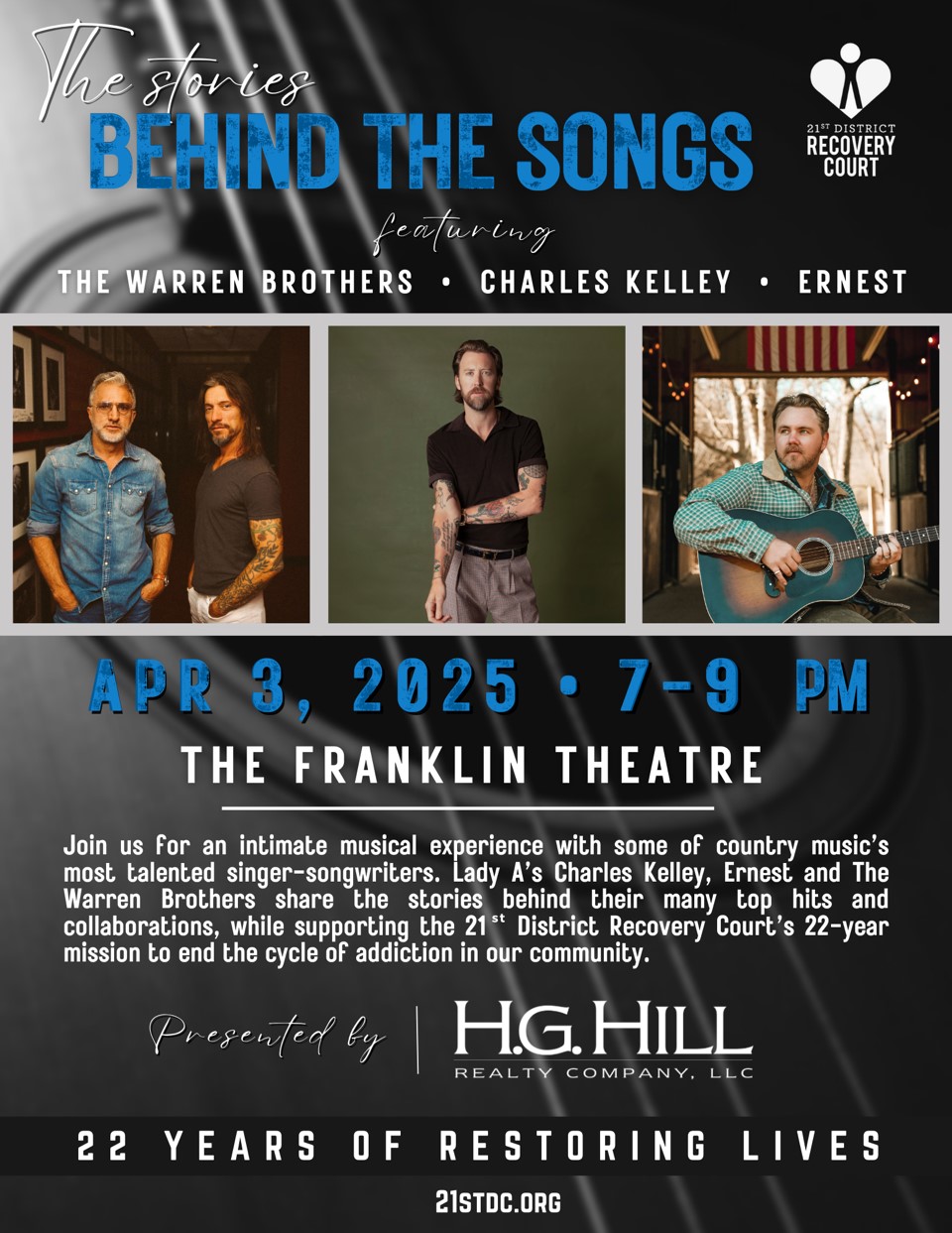 3rd Annual The Stories Behind the Songs at The Franklin Theatre in downtown Franklin, Tenn._21st District Recovery Court.