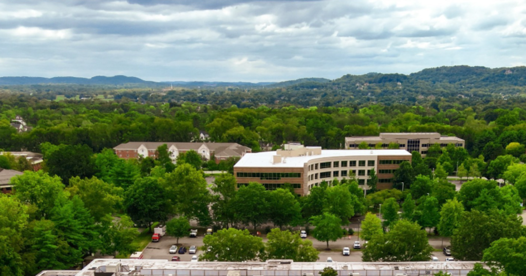 Aerial view of Brentwood, Tennessee.