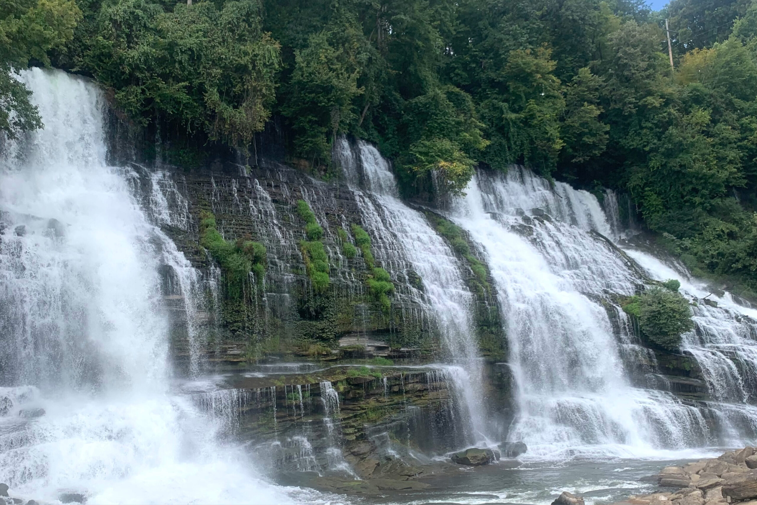 Twin Falls waterfall in Rock Island State Park in Tennessee, is just under 2 hours from downtown Franklin. 