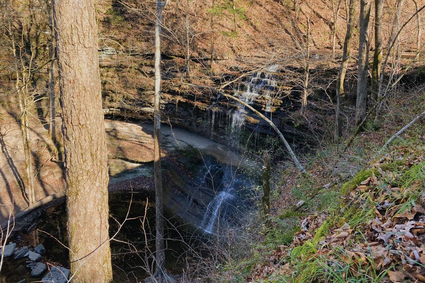 Stillhouse Hollow Falls is a waterfall in Tennessee in Stillhouse Hollow Falls State Natural Area located in Mt. Pleasant, about an hour from downtown Franklin.