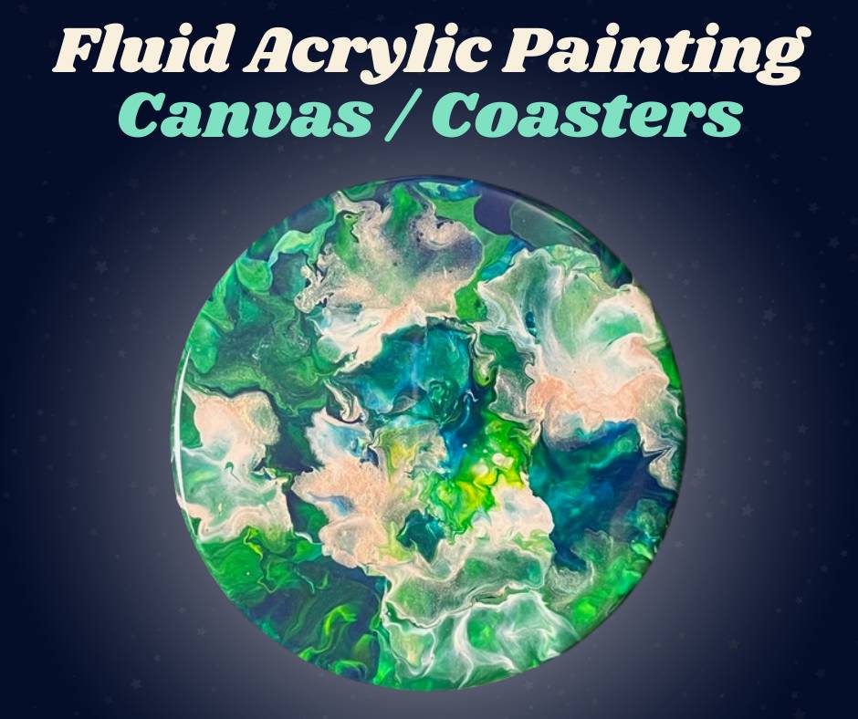 Fluid Acrylic Painting - Canvas:Coasters at the Franklin Rec Complex.