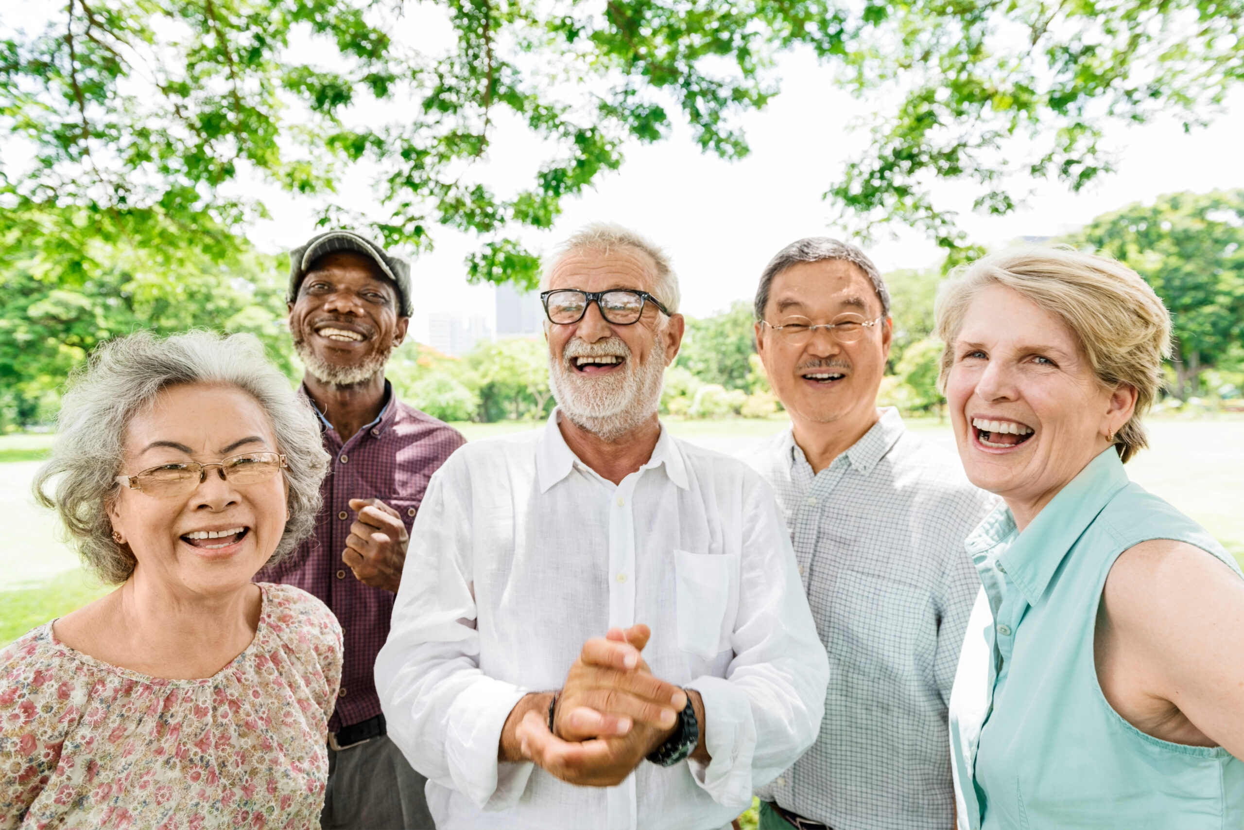 Group of Seniors smiling outddoors